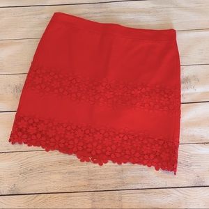 J. Crew Pink Daisy Lace Mini Skirt  Size 4